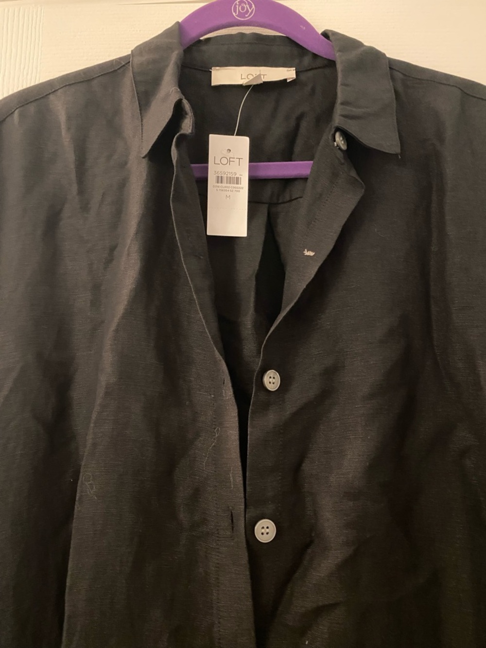 Loft Linen Blend Pocket Maxi Shirtdress NWT - Picture 3 of 4